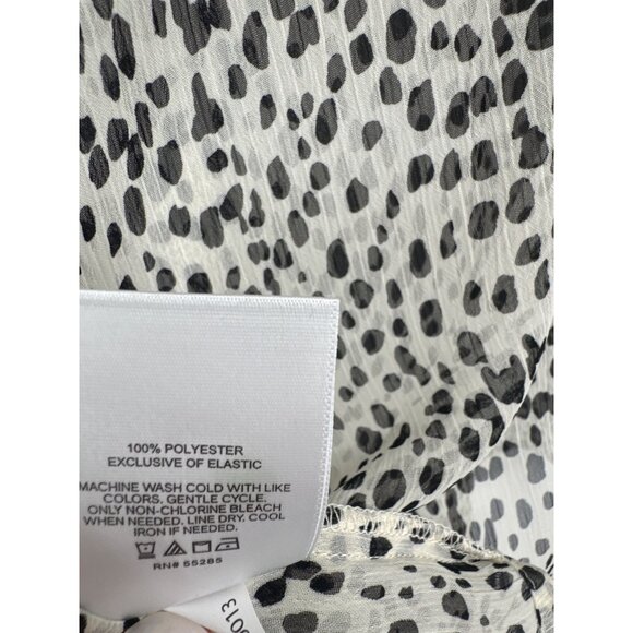 Express Womens Smocked Neck Chiffon Blouse Ruffle Sleeves animal Size large - Picture 5 of 5